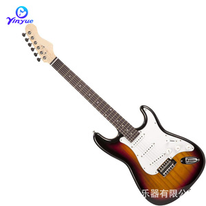 Guitarra eléctrica Yinyue de 6 cuerdas con pastillas S, cuerpo lacado en negro para principiantes y práctica - Product Image 3