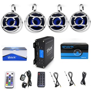 Sistema Audio per Moto SHARK, <span class=keywords><strong>Amplificatore</strong></span> Esterno a <span class=keywords><strong>4</strong></span> <span class=keywords><strong>Canali</strong></span> ad Alta Potenza, Multifunzione Bluetooth USB/SD/AUX 12V, Modello 6800N97 - Product Image 5