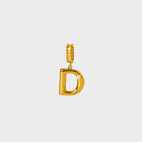 Diy Balloon Bubble Uppercase Letters Insert Pearl Pvd 18K Gold Plated Pendant Fashion Jewelry Stainless Steel Charms Wholesale