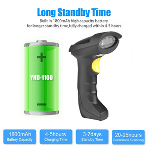 Escáner de código de barras inalámbrico de mano 2D 1D, pistola de escaneo con cable, barra Usb, lector de código Qr, tienda, supermercado, almacén, inventario - Product Image 2