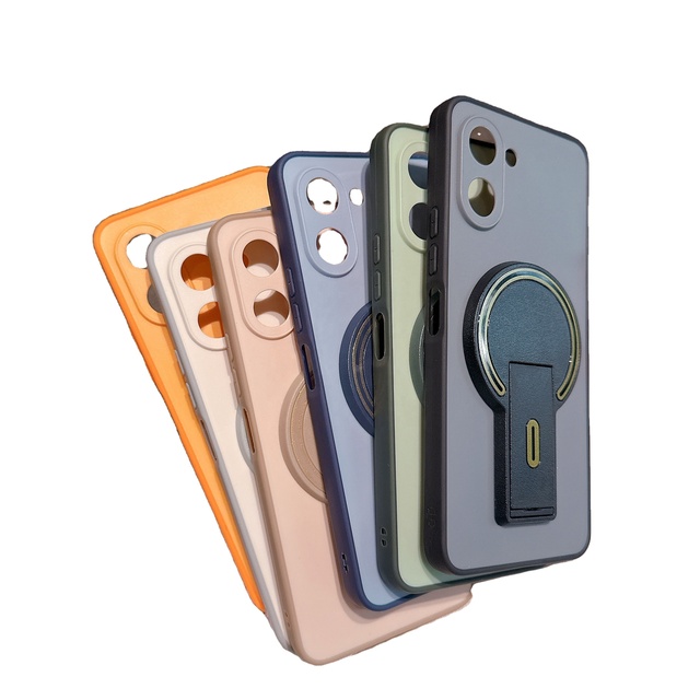 Wholesale Premium Matte Transparent Design Sports Shockproof TPU+PC Material Phone Case Kickstand Camera Frame Holder for OPPO