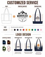 Sacs fourre-tout 100% coton réutilisables en toile biologique personnalisés de 60cm avec impression duveteuse et fermeture éclair avec logo