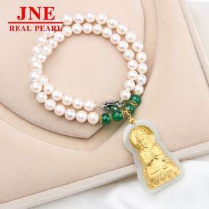 ของขวัญวันแม่ สร้อยคอมุกน้ำจืดธรรมชาติ 8-9 เม็ด ประดับทองคำ พร้อ<span class=keywords><strong>ม</strong></span>หยก<span class=keywords><strong>กวน</strong></span><span class=keywords><strong>อิ</strong></span><span class=keywords><strong>ม</strong></span> สร้อยคอหยกสำหรับ<span class=keywords><strong>ม</strong></span>อบให้คุณแม่ - Product Image 4