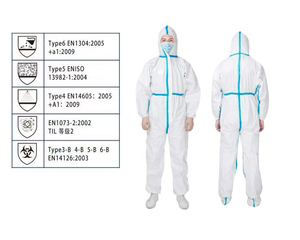 CX-5 en13688 dùng một lần chống tĩnh yếm đầy đủ cơ thể trắng không thấm nước cá nhân làm việc mặc yếm kín - Product Image 2