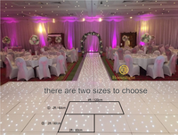 Homei Plancher de danse LED blanc étoilé de haute qualité 16x16 pieds, multicolore, 12 effets, portable, télécommande, acrylique pour mariage