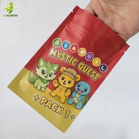 Pochette plate thermoscellable à trois côtés en aluminium Mylar, personnalisable avec logo imprimé, pour emballage mystère ou sac surprise