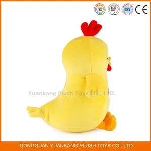 中国の旧正月のおもちゃとぬいぐるみぬいぐるみきしむ柔らかい雄鶏黄色のぬいぐるみ鶏のおもちゃ