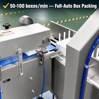 Empaquetadora de cajas de pañuelos blandos de papel doméstico completamente automática con control independiente, equipo de embalaje de papel para servilletas