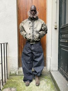 2025 ओम कस्टम कॉलर हूडेड फ्लाइट जैकेट भारी धोया गया - Product Image 1