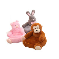 Canapé paresseux pour enfants en forme de panda et de lapin, housse en peluche, rembourrage en coton PP, ours en peluche semi-fini, unisexe, à partir de 14 ans