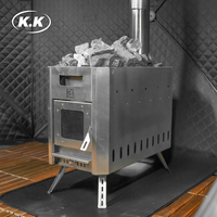 Carpa de Sauna Portátil Kawagebo Kamp (KK) para Exteriores, 420D Oxford |   Carpa Grande con Calefacción a Vapor para 4-6 Personas con Estufa de Leña