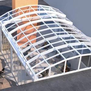 Fuson bahçe Veranda alüminyum açık küçük sunroomlar cam ev prefabrik cam ev 4 sezon Sunroom