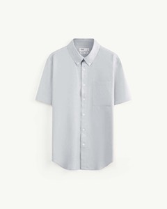 เสื้อเชิ้ตอ็อกซ์ฟอร์ดแขนสั้นลำลองผู้ชาย ทรงเข้ารูป ขนาดสั่งตัดได้ กระดุมเดี่ยว สไตล์เรียบง่าย ผลิตในเวียดนาม สำหรับฤดูร้อน แห้งเร็ว ปกเชิ้ตแบบพับได้ - Product Image 4