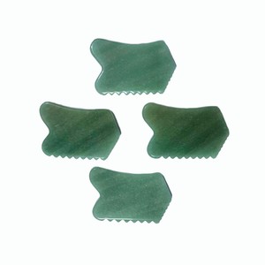 Outils de massage facial en jade aventurine vert naturel, logo personnalisé, tolleur facial et thérapie gua sha - Product Image 4