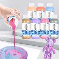 Osbang Verser Peinture Fluide Art Set 23 Cm Ours avec 3 Couleurs Kit Résine Nouvelle Arrivée Produit Acrylique Toile 1set 60ml Peinture CN;GUA