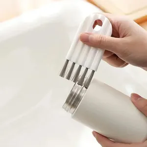 Multifunctional Flexible Eco-Friendly <b>Plastic</b> <b>Nylon</b> Cleaning Brush Soft Bristles Household Kitchen Tool for Cup Cover Groove - Product Image 5