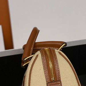 Bolso de Hombro Vintage para Mujer, de Lona y Cuero, Estilo Bowling, Bolsos de Diseño para Dama - Product Image 3