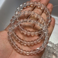 Bracelet de luxe Feng Shui en cristal blanc transparent, perles de quartz clair en forme de pomme naturelle, extensible, vente en gros