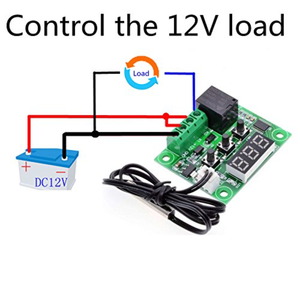 E-outstanding W1209 Temperature <b>Controller</b> DC 12V Digital Cooling/Heating <b>Thermostat</b> Module -50~100℃ with Acrylic Case - Product Image 3