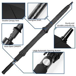 <span class=keywords><strong>Parapluie</strong></span> de golf semi-automatique de luxe 30 pouces, robuste, double couche, ventilé, extra large, <span class=keywords><strong>très</strong></span> résistant au vent, avec impression de logo - Product Image 2