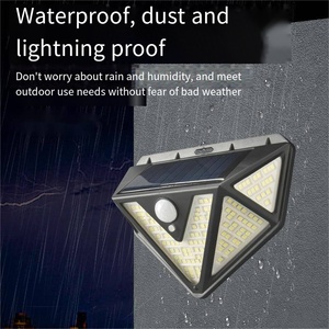 166 LED applique murale solaire éclairage à <span class=keywords><strong>cinq</strong></span> côtés IP65 étanche éclairage de jardin Durable en plastique utilisation extérieure détection du corps humain - Product Image 2
