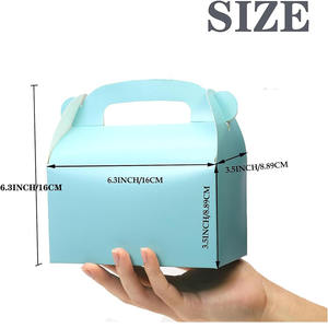 Blue Party Favor Treat Goodie Boxes Gable Paper Gift Perfect Prince Baby Boy Shower Decoración Suministros Fiambrera desechable - Product Image 5