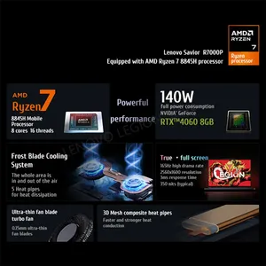 คอมพิวเตอร์แล็ปท็อปสำหรับเล่นเกม Lenovo Legion R7000P R7เอเอ็มดี8845ชั่วโมง16กรัมหน่วยความจำ1T SSD RTX4060 16นิ้วพีซี2.5K - Product Image 2