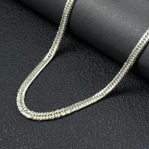 Cadena de Plata de Ley 925 para Hombre, Venta al por Mayor de Fábrica, Cadena Cubana de 5/7mm, Chapada en Oro de 18k, Joyería Fina para Regalo de Fiesta - Product Image 3