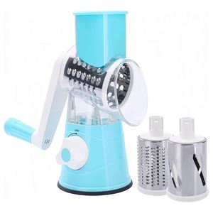 Plastic Cheese <b>Vegetable</b> Cutter Fruit <b>Shredder</b> Manual Chopper Round Mandoline Slicer with Stainless Steel Blade - Product Image 1
