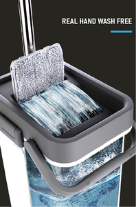 2025 Cổ Điển Trắng Ướt Khô Sợi Nhỏ Xoay Lau Phẳng Với Bóp Stick Và Handfree Tự Rửa Xô Cho Sàn Làm Sạch - Product Image 3