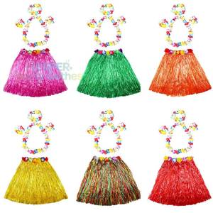 Disfraz de Luau Hawaiano HP para Adultos, Conjunto de Falda de Hierba Multicolor de 60 cm con Vestidos para Halloween y Personajes de Echo - Product Image 1