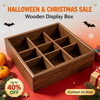 Plateau cadeau en bois à neuf compartiments, style plateau, avec couvercle, personnalisable avec des images pour la décoration de Noël et d'Halloween
