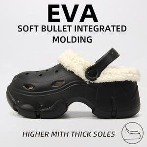Pantoufles EVA à semelle épaissie d'hiver pour hommes Chaussures <span class=keywords><strong>de</strong></span> maison d'intérieur et d'extérieur Doublure en polaire antidérapante pour les chaussures <span class=keywords><strong>de</strong></span> confort par temps froid - Product Image 4