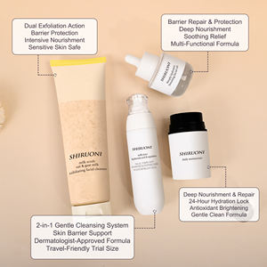 Marque privée Ensemble <span class=keywords><strong>de</strong></span> produits <span class=keywords><strong>de</strong></span> soins <span class=keywords><strong>de</strong></span> la peau au lait <span class=keywords><strong>de</strong></span> chèvre naturel <span class=keywords><strong>et</strong></span> végétalien Nettoyage du visage Contrôle <span class=keywords><strong>de</strong></span> l'<span class=keywords><strong>huile</strong></span> Blanchiment Hydratant Glowing Skincare sets - Product Image 4