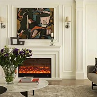Vente en gros de foyer électrique décoratif de qualité supérieure pour hôtels Télécommande intelligente à LED Meuble TV intégré Métal de fabrication française