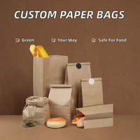 Kantong Roti Kertas Kraft Ramah Lingkungan Biodegradable Custom untuk Kue, Cetak Logo, Grosir, Kemasan Makanan Anti Minyak