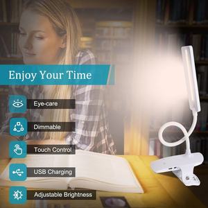 โคมไฟคลิป LED ป้องกันดวงตา โคมไฟอ่านหนังสือสำหรับนักเรียน ใช้ในหอพัก ห้องนอน ใช้แบตเตอรี่ลิเธียม - Product Image 3