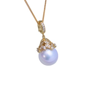 Collar con Colgante de Perla Redonda Blanca de Agua Dulce de 11-12 mm para Mujer, Plata S925 con Broche de Lazo, Luz Intensa, Pequeñas Imperfecciones - Product Image 5
