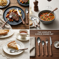 Ensemble de cuillères en acier inoxydable avec finition PVD pour le dîner de Thanksgiving et de Noël, lavable au lave-vaisselle, réutilisable
