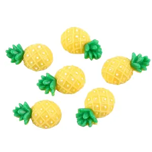 New Arrival Resin Yellow Pineapple Cabochons Flatback Fruit Slime Charms Craft for Hair Bow Making