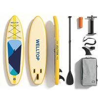 Planche de paddle gonflable tout-terrain de qualité allemande OEM, 305*81*15CM, matériau EVA/PVC, système à 3 ailerons, écologique