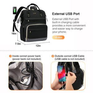 LOVEVOOK-mochila <span class=keywords><strong>de</strong></span> nylon impermeable para hombre y mujer, famosa <span class=keywords><strong>bolsa</strong></span> <span class=keywords><strong>de</strong></span> la universidad con puerto USB, para ordenador portátil, escolar, <span class=keywords><strong>2022</strong></span> - Product Image 2