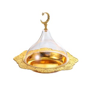 Metal Fruit Plate with Lid European Style Home Living Room Light Luxury Dessert Cake Dessert Plate Afternoon Tea Display Plate - Product Image 5