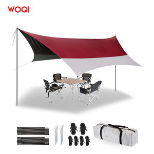 Lona impermeable Woqi de 4.3m x 2.1m, toldo ligero para acampar con postes y estacas para uso en exteriores. - Product Image 1