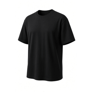 Camiseta de Hombre de Algodón Jersey de Manga Corta con Cuello Redondo, Color Sólido, Corte Regular, Informal, Transpirable, Tejido de Punto de 230g, Logotipo Frontal - Product Image 1