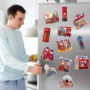 Imanes de Refrigerador Personalizados con Temática Turística de Londres y Nueva York, Recuerdos y Regalos de Cocina para Reino Unido y Estados Unidos - Product Image 1