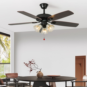 Style moderne Usha Décorer 5 ailes CE <span class=keywords><strong>Ventilateur</strong></span> de plafond avec lumière LED Acier Métal Orient Design Coffee Shop-Used Old House Chandelier - Product Image 5