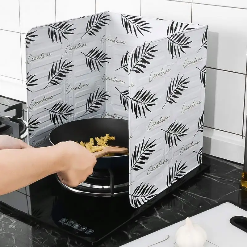 Aluminium Foil Oil Splatter Guard Plate Gas Stove Splash Proof Screen Baffle Home Kitchen Accessories Cooking Tools Gadgets 1Pc