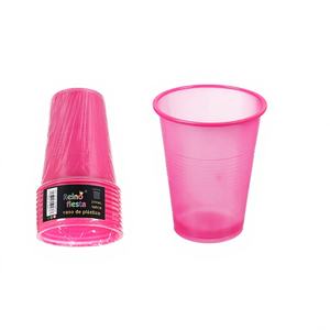 Venta al por Mayor de 10 Vasos de Plástico Rosa de 9oz 270ml, Artículos para Fiestas y Eventos, Marca Peiyong, Modelo 52178 - Product Image 1