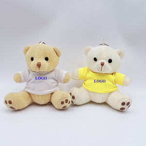 Mini Orso Portachiavi Peluche Mini oso de peluche llavero de felpa suave logotipo personalizado camiseta promoción barata juguetes de oso de peluche - Product Image 3